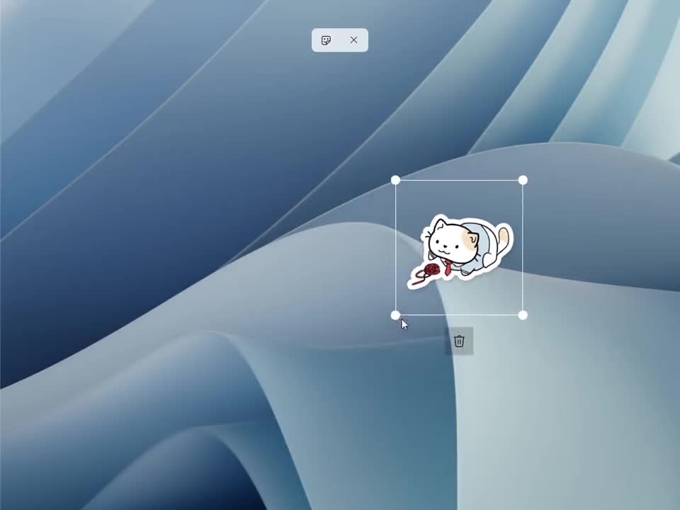 Tính năng gán sticker lên màn hình Windows 11