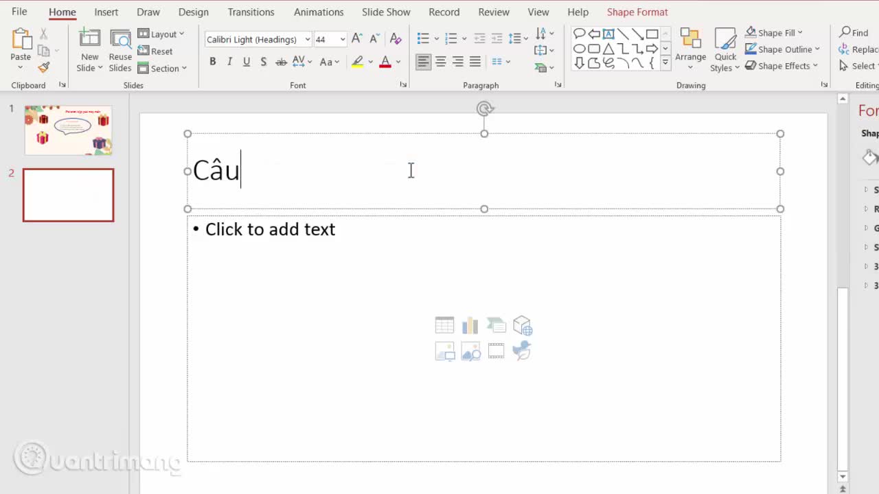 Cách làm trò chơi hộp quà may mắn PowerPoint