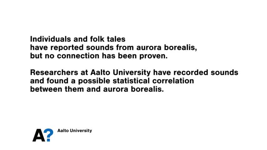Clap Sounds of Northern Lights- - Sound Source 70m Above Ground Level