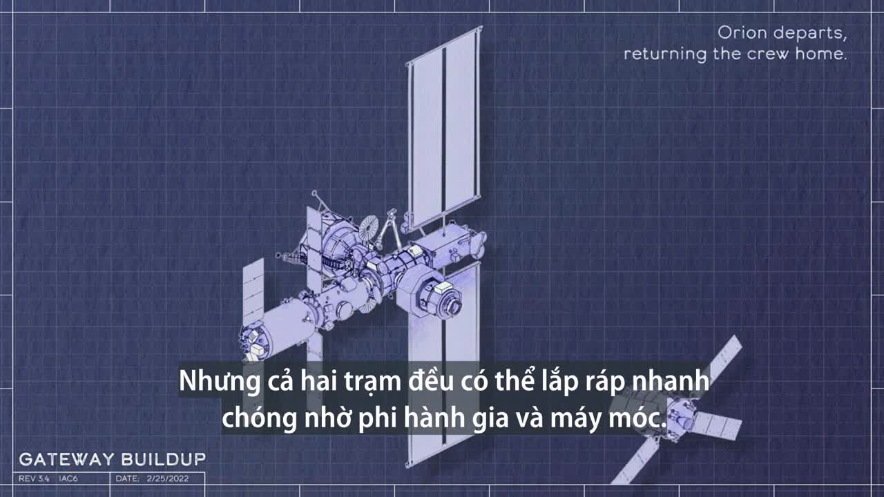 Mô phỏng quá trình NASA xây trạm vũ trụ Mặt Trăng