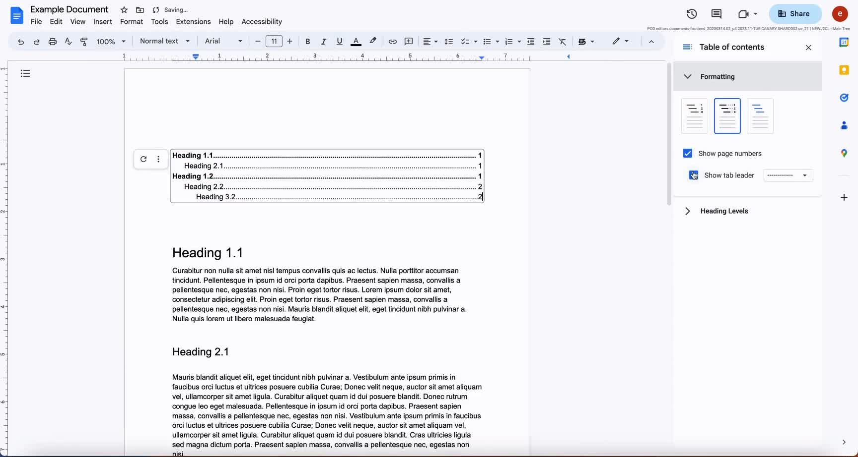 Sắp xếp tài liệu, văn bản dài trong Google Docs