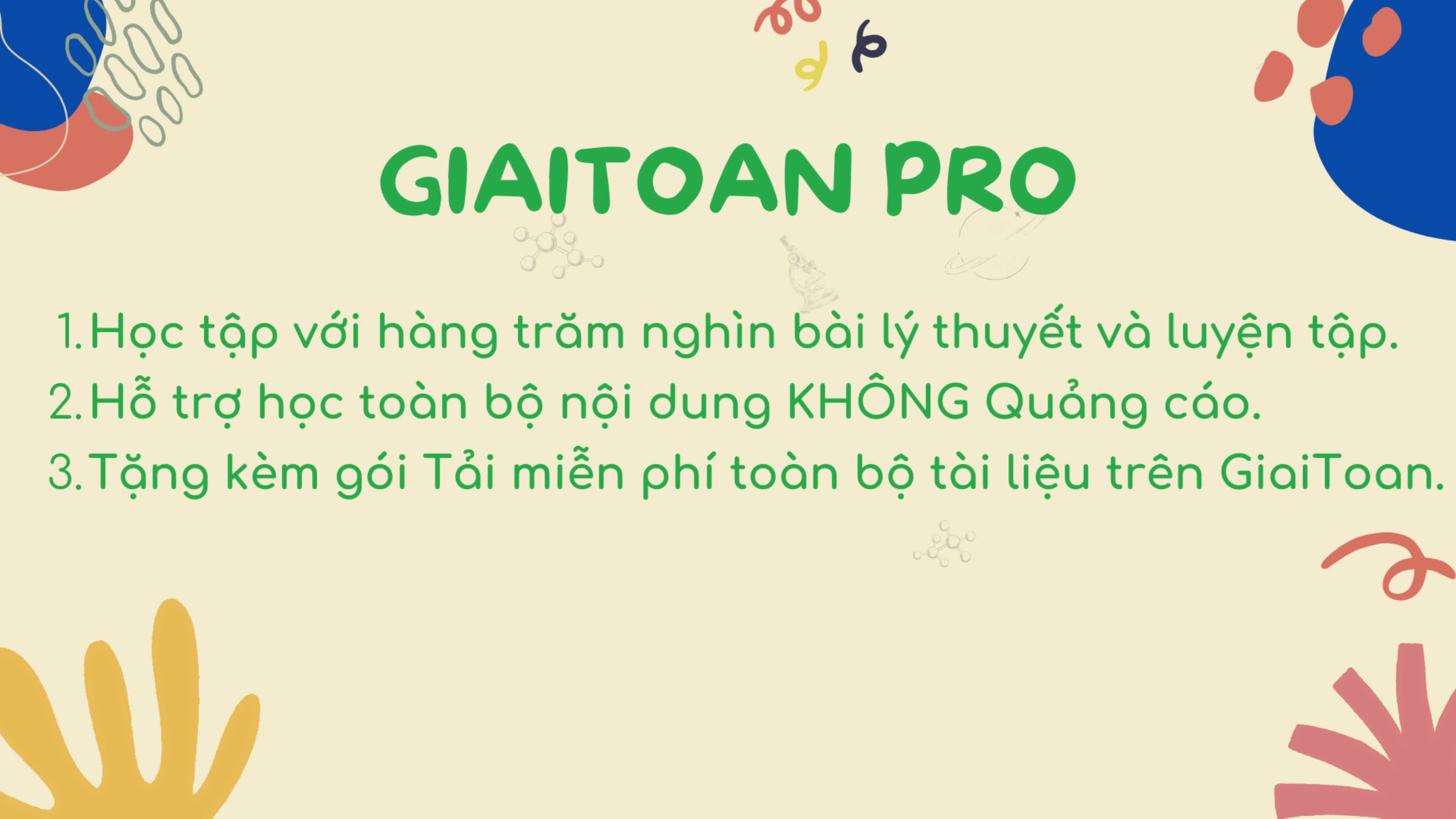 Giới thiệu gói GiaiToan Pro - Trải nghiệm học Toán không quảng cáo!
