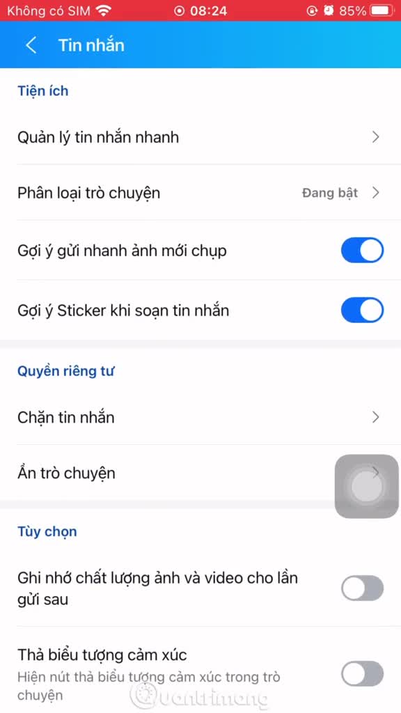 Cách tắt Zalo tự lưu ảnh trên điện thoại