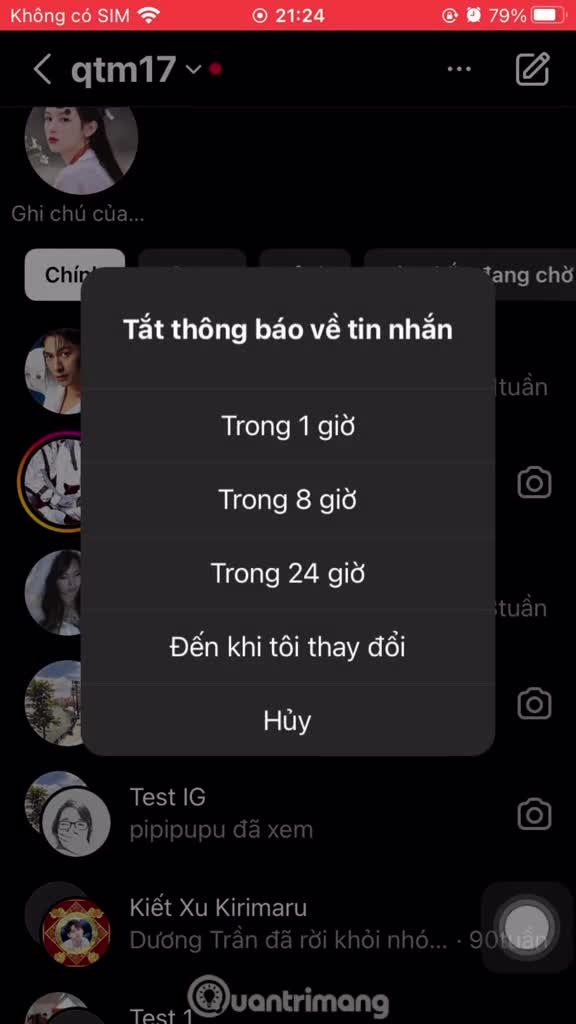 Cách tắt thông báo tin nhắn Instagram