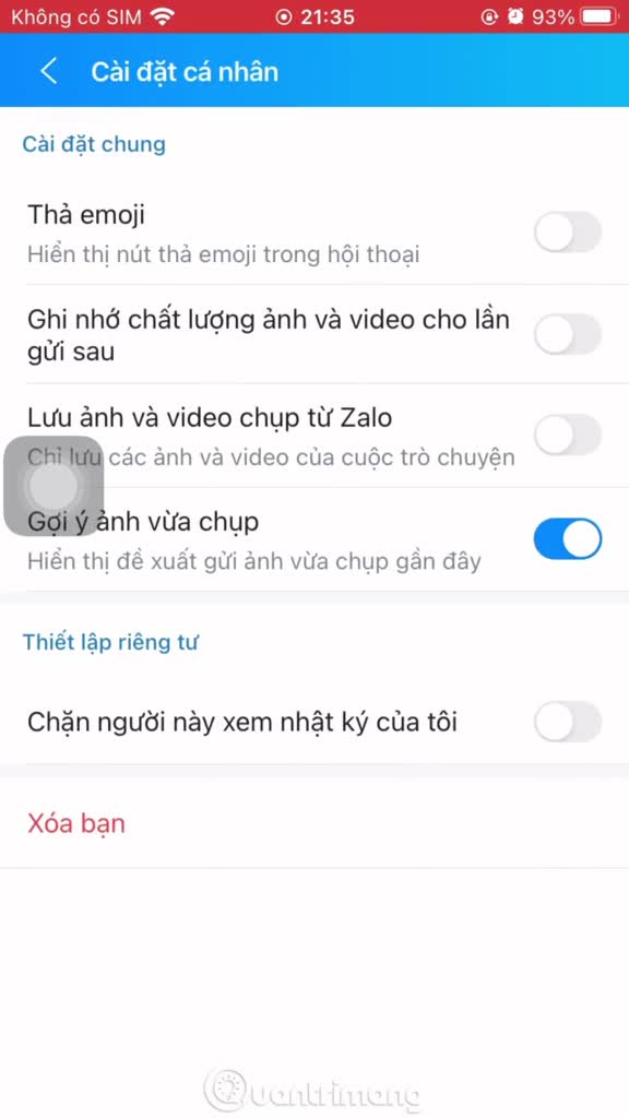 Cách bật tự động gửi ảnh HD trên Zalo   