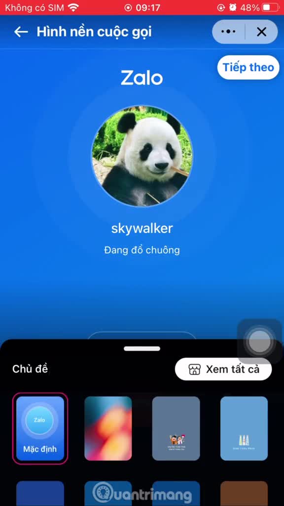 Hướng dẫn cài hình nền cuộc gọi Zalo