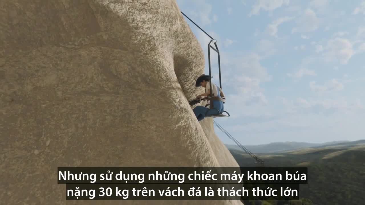 Kỹ thuật điêu khắc 4 tổng thống Mỹ trên đỉnh núi