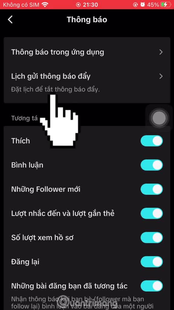 Cách lên lịch tắt thông báo TikTok