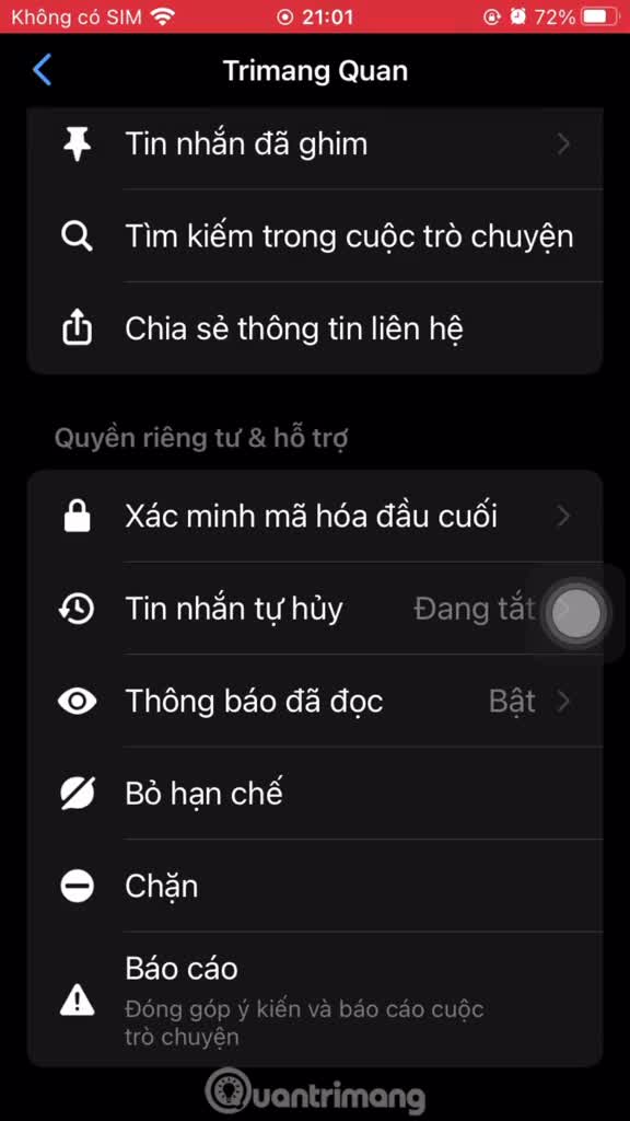 Hướng dẫn hạn chế tin nhắn trên Messenger