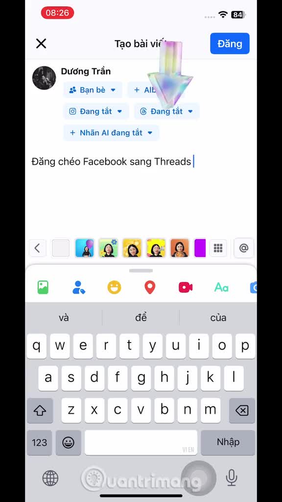 Cách đăng chéo từ Facebook sang Threads