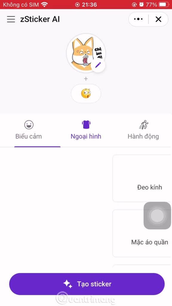 Hướng dẫn tạo sticker AI trên Zalo