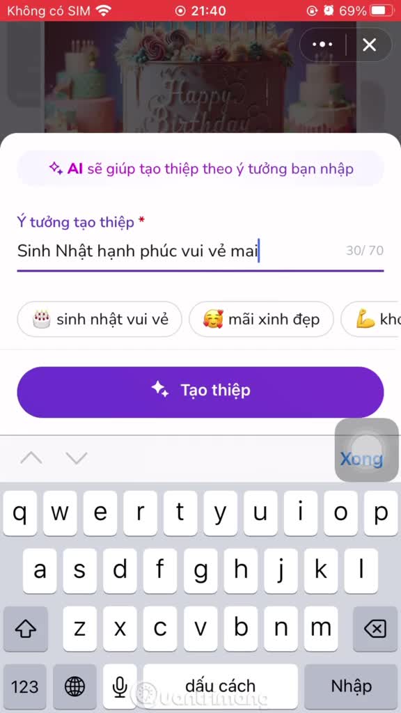 Cách tạo thiệp sinh nhật trên Zalo bằng AI cực đẹp
