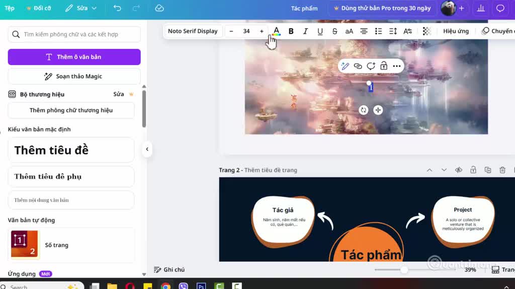 Hướng dẫn đánh số trang trong Canva