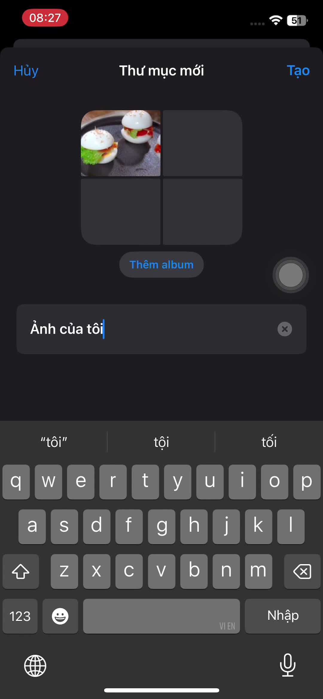 Hướng dẫn tạo thư mục ảnh trên iPhone