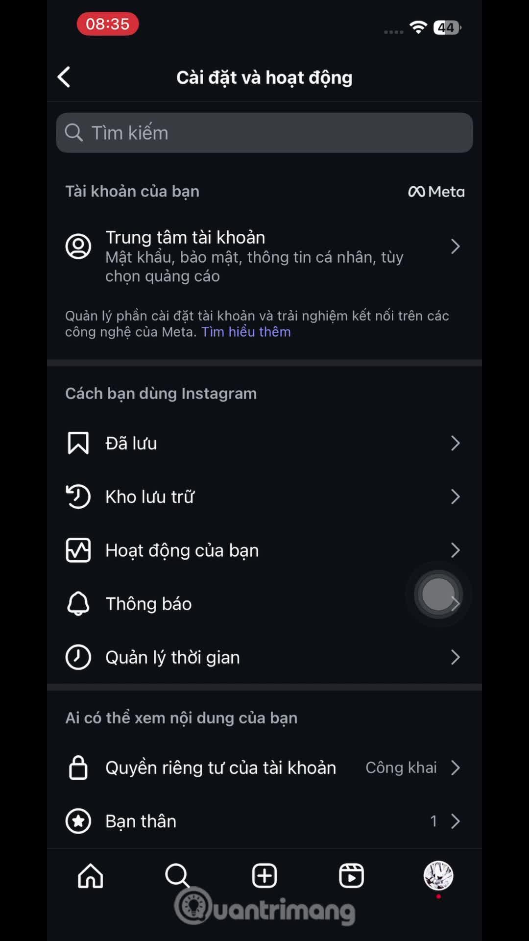 Hướng dẫn tắt trạng thái hoạt động Instagram