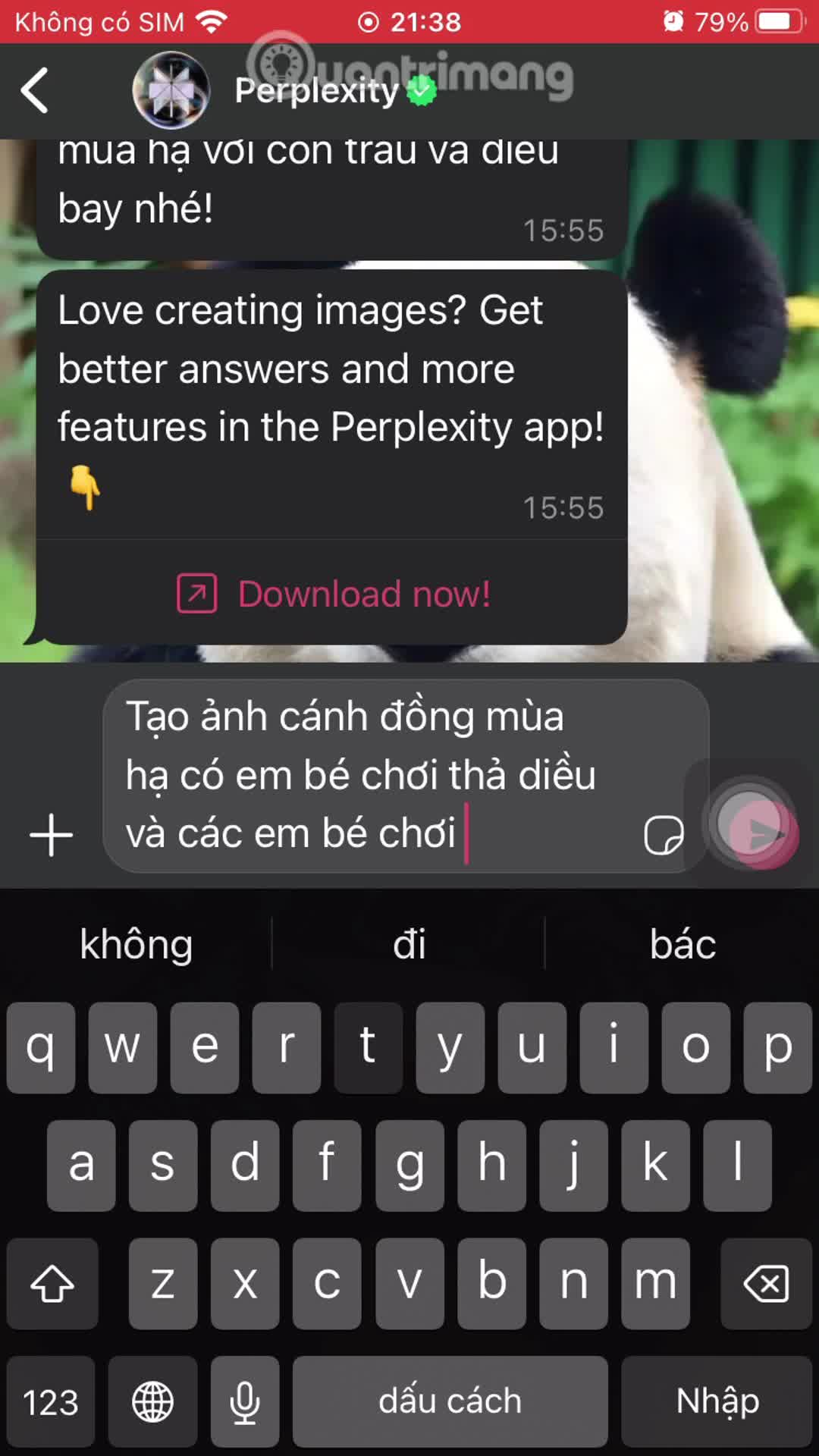 Hướng dẫn dùng Perplexity tạo ảnh AI trên WhatsApp