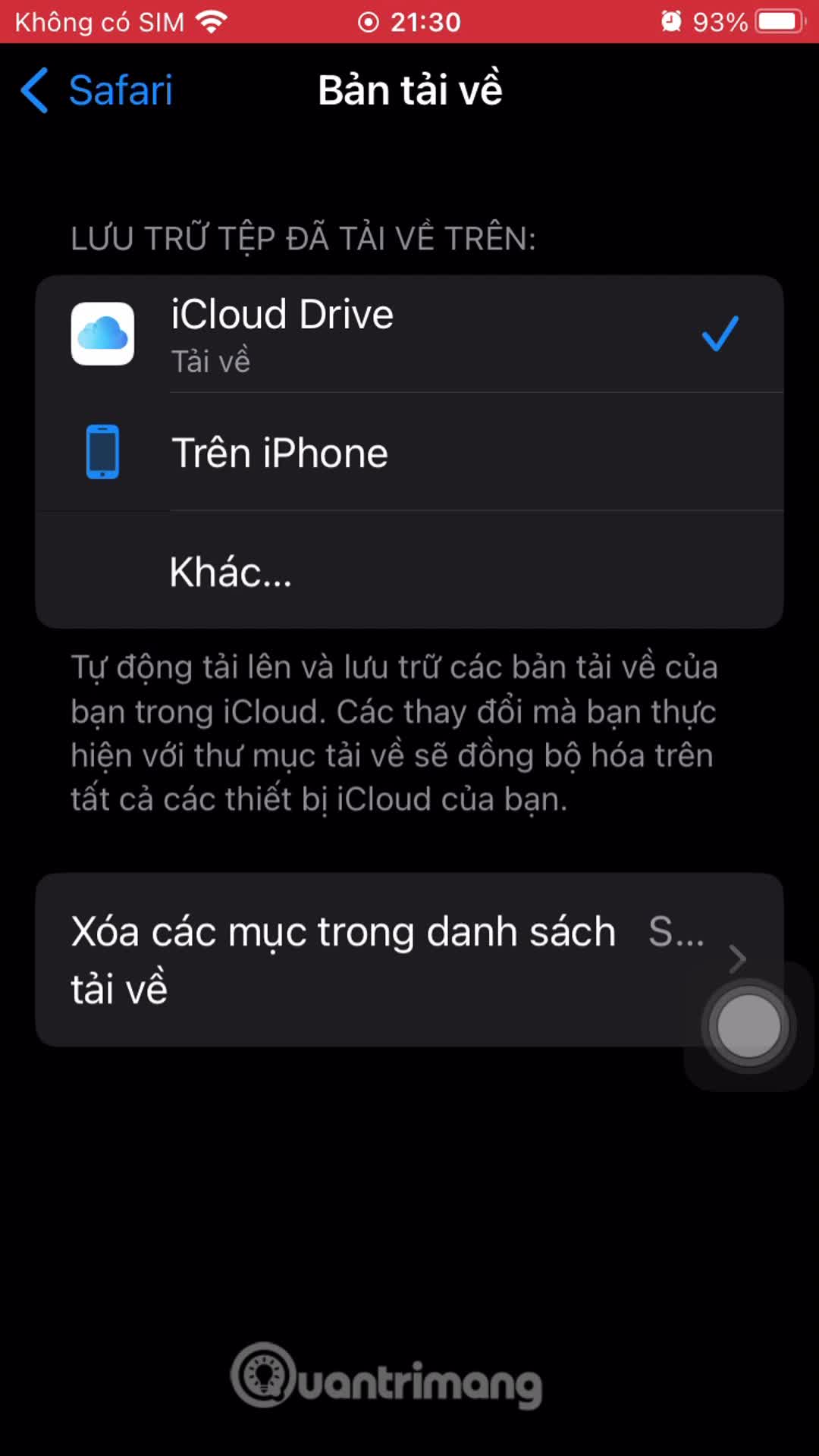 Cách đổi vị trí tải xuống trên Safari iPhone