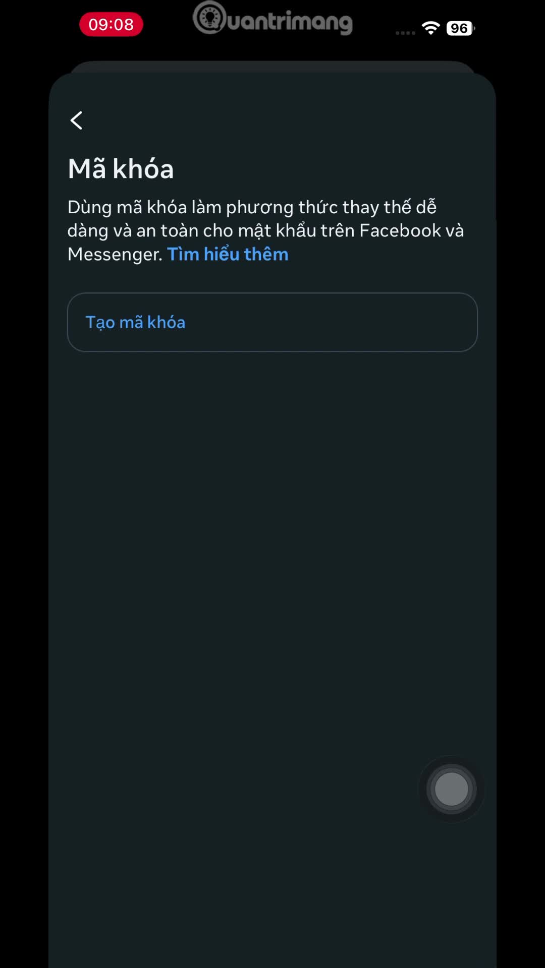 Cách đăng nhập Facebook bằng passkey