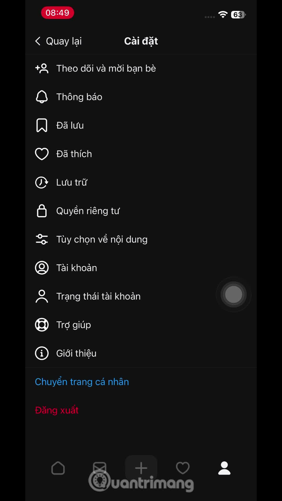 Cách tắt trạng thái online tài khoản Threads