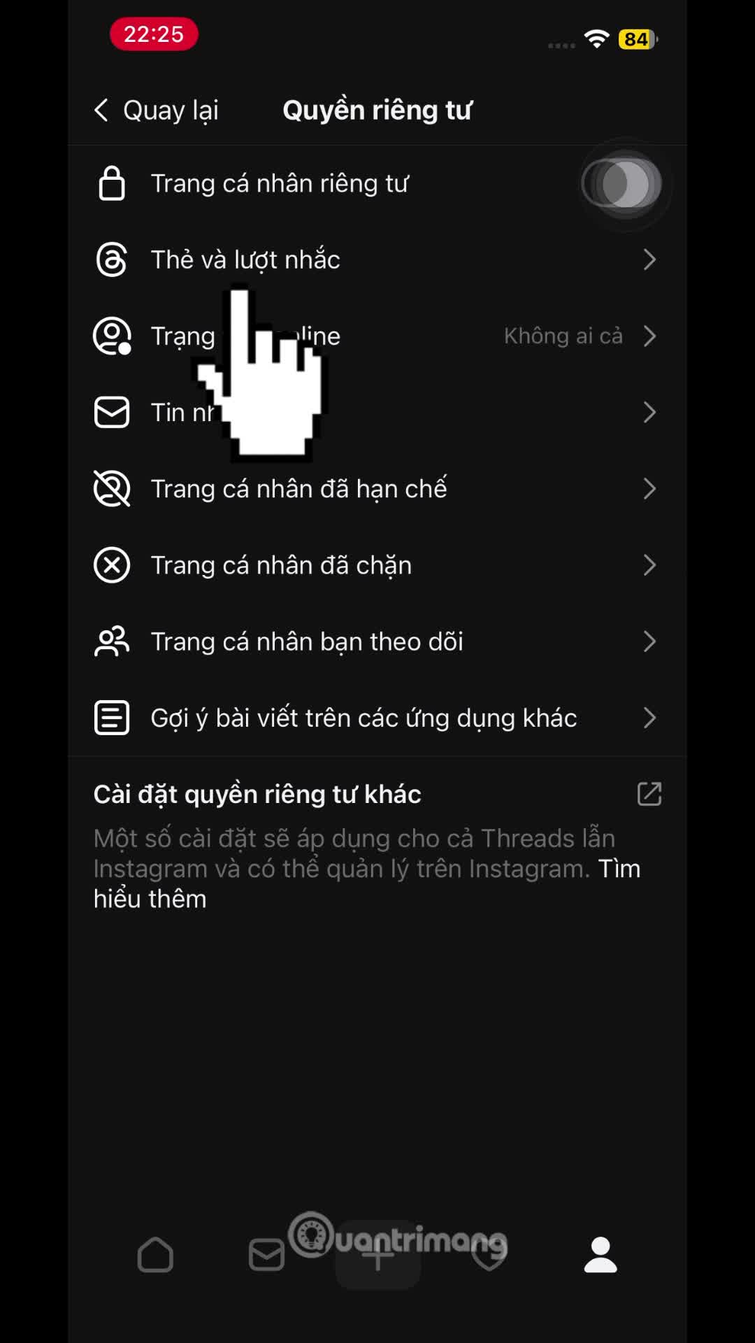 Hướng dẫn chặn tag tài khoản Threads của bạn
