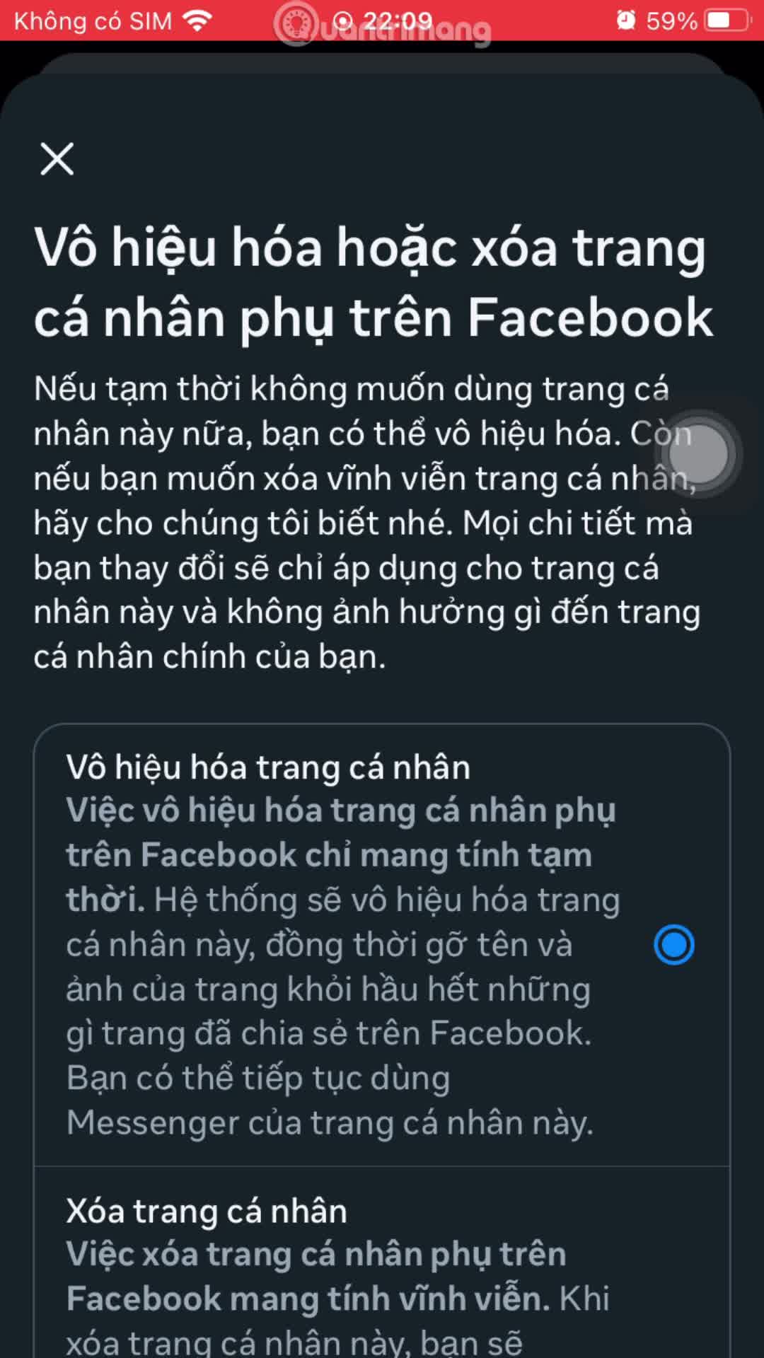 Hướng dẫn xóa trang cá nhân Facebook vĩnh viễn