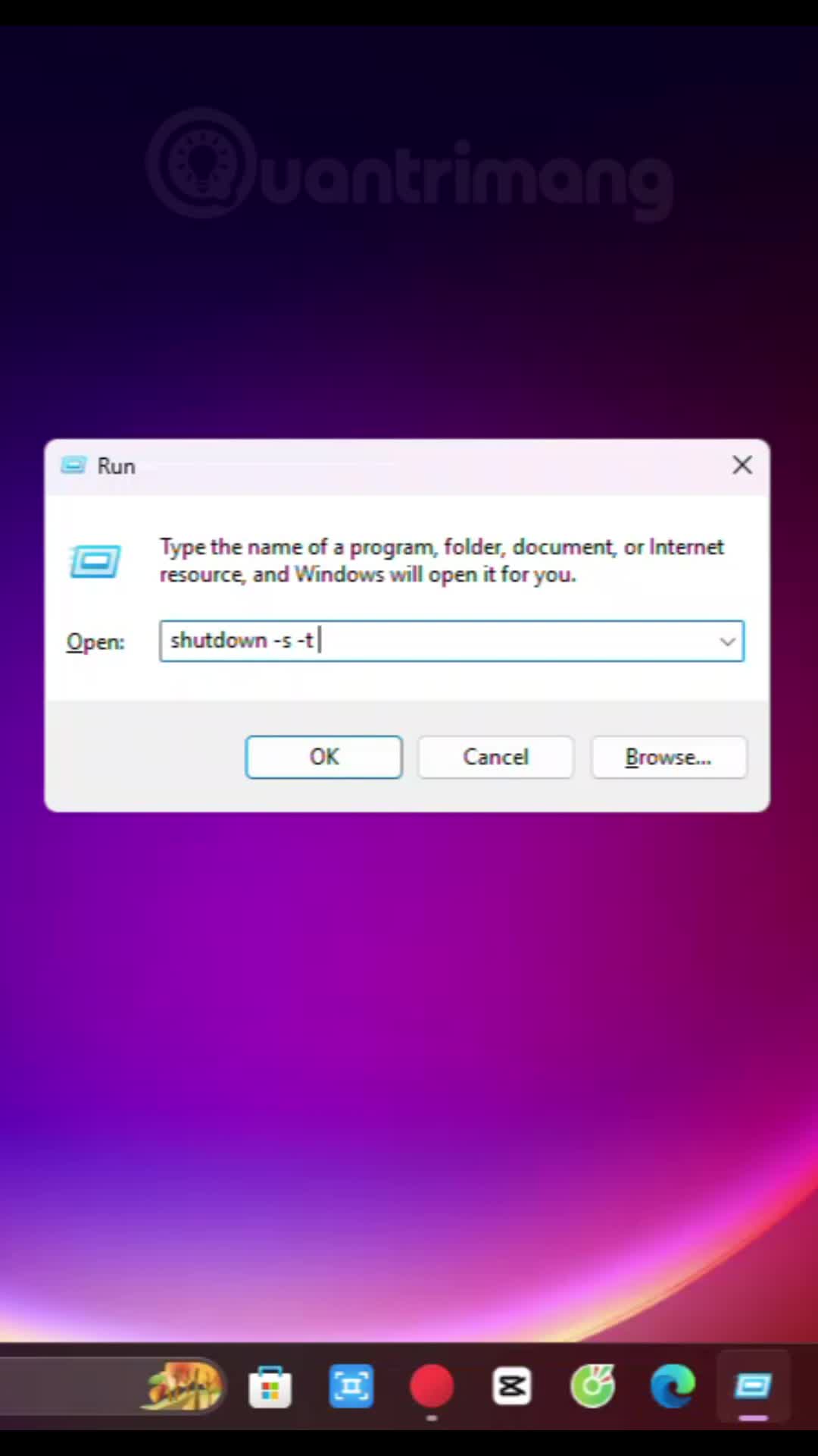 Cách tắt máy tính Windows 11 tự động với cửa sổ RUN