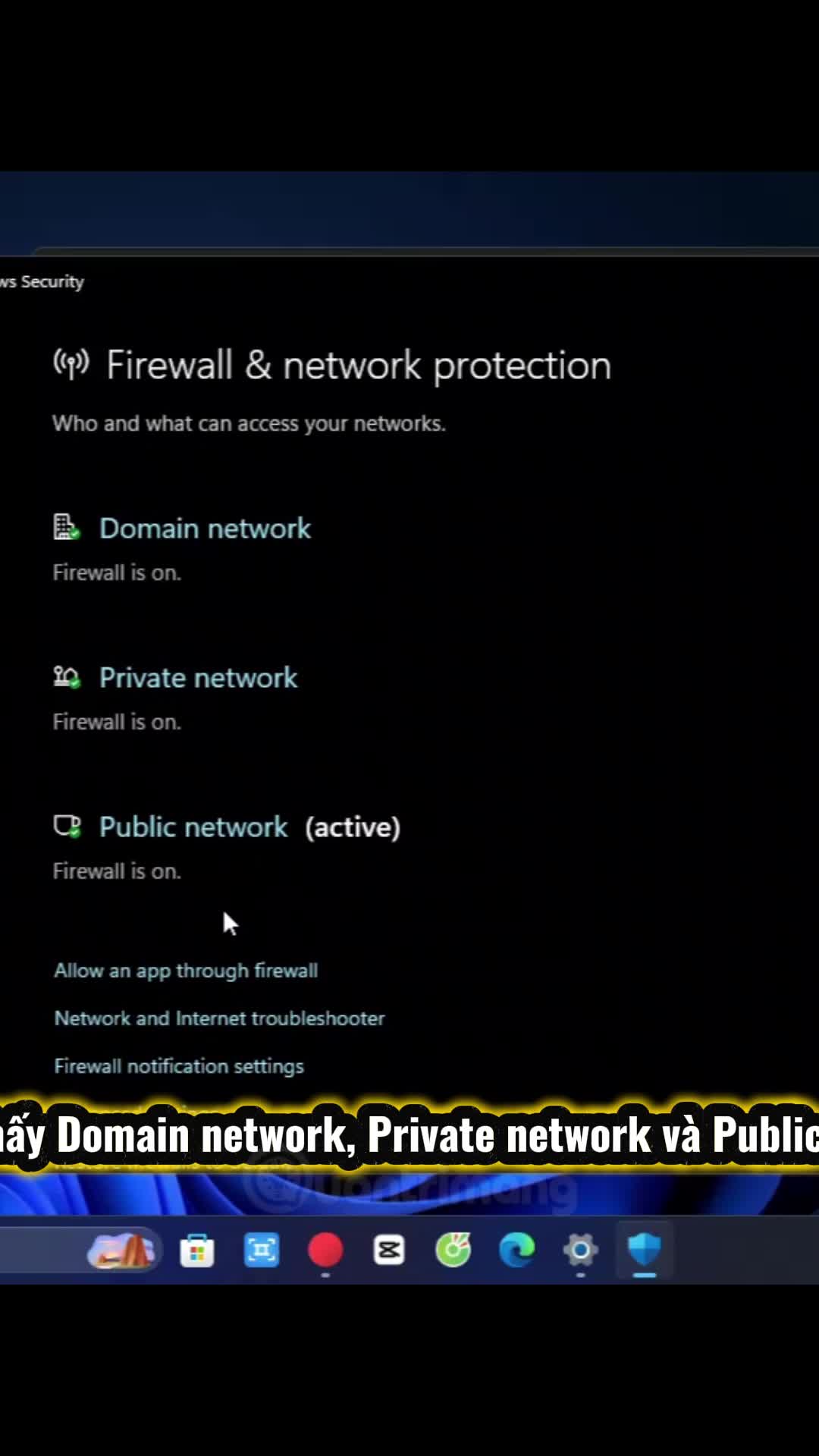 Sử dụng Windows Security để tắt tường lửa Windows 11