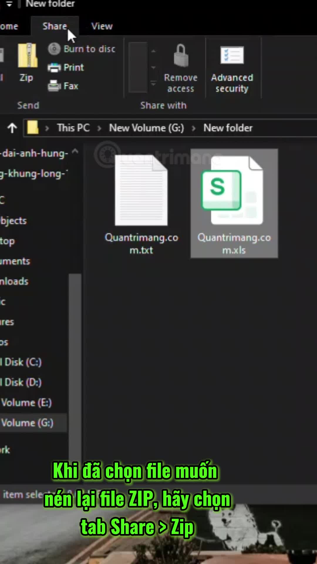 Nén file Zip bằng cách sử dụng thanh công cụ File Explorer