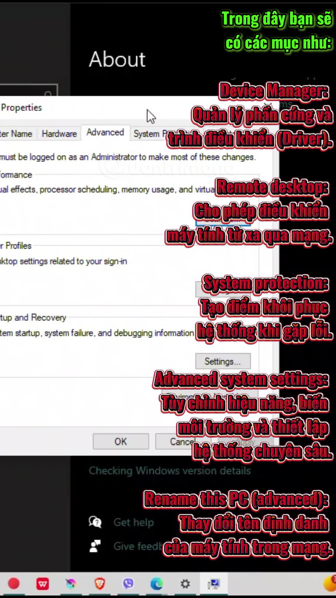 Cách mở System Properties từ menu chuột phải This PC