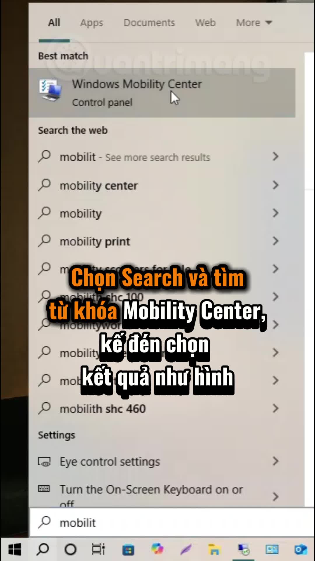 Hướng dẫn chỉnh độ sáng màn hình laptop, PC với Mobility Center