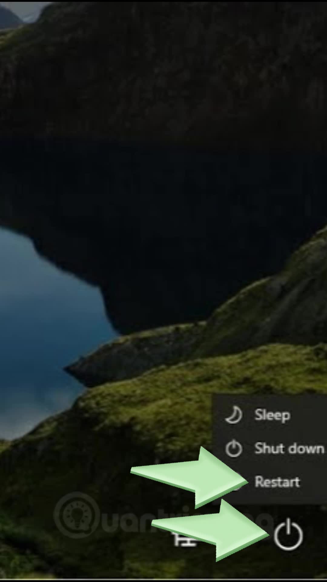 Hướng dẫn mở Advanced Startup Options từ màn hình đăng nhập