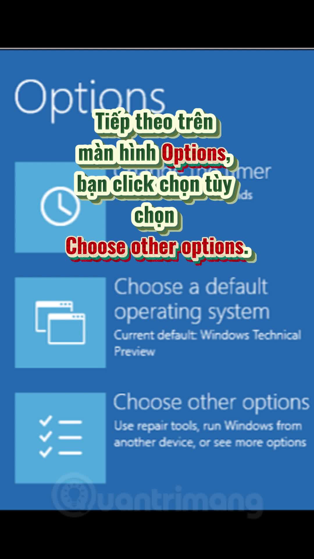 Cách chạy Advanced Startup Option từ Menu Boot