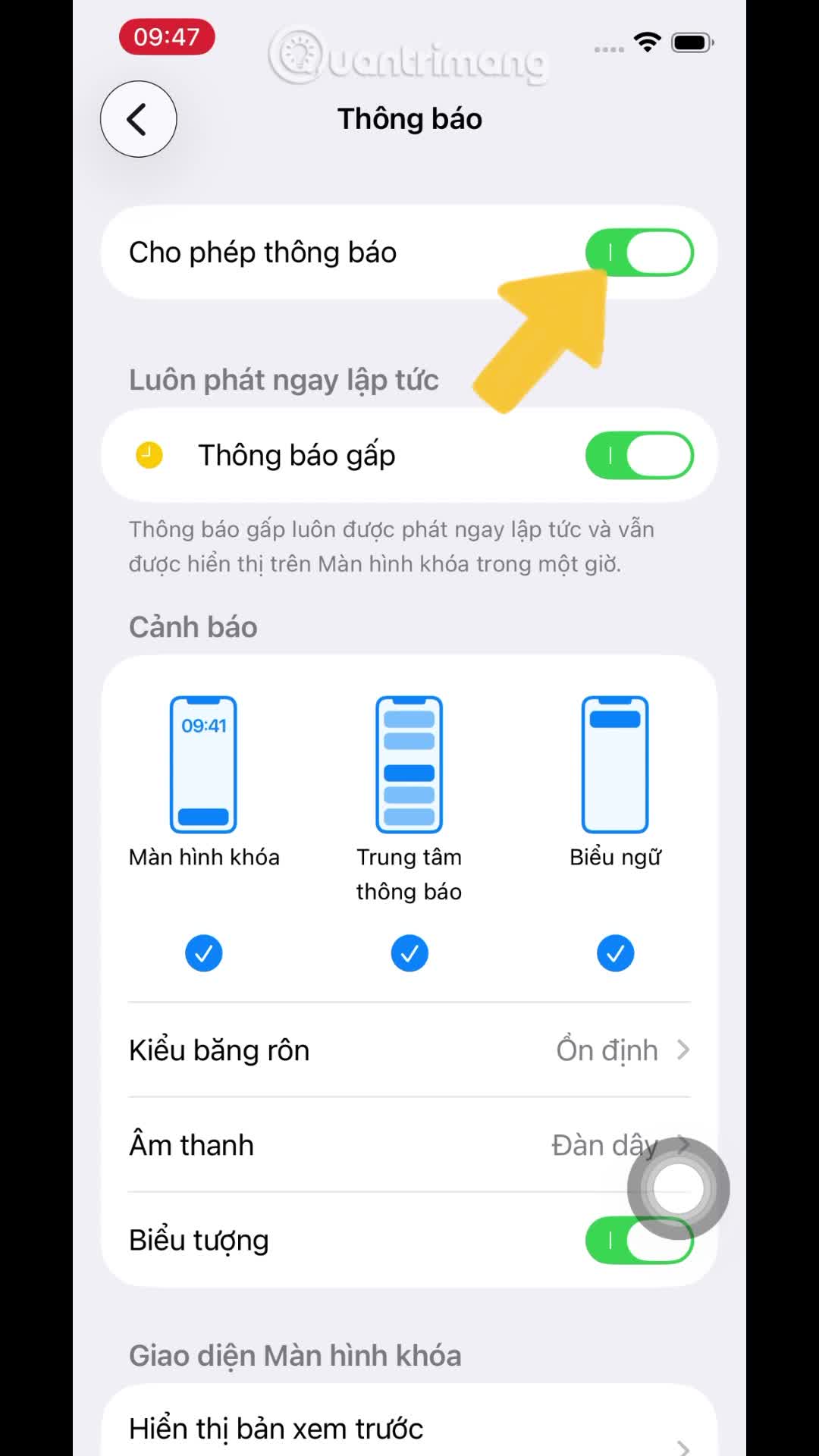 Cách đặt kiểu báo thức cho lời nhắc trên iPhone