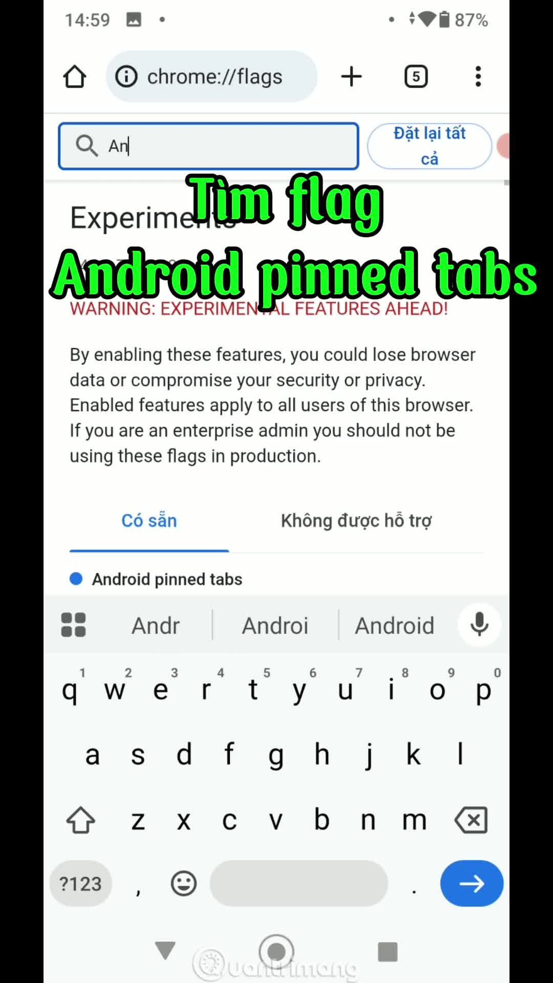 Hướng dẫn ghim tab trên Chrome Android