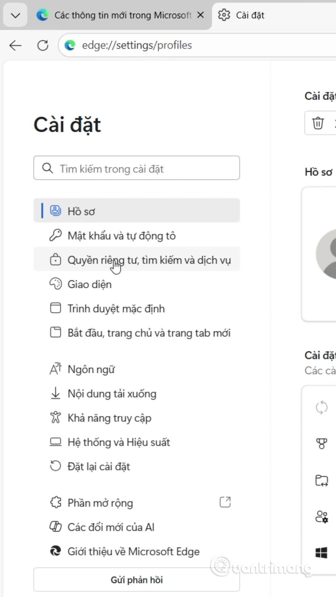 Cách đặt Google làm công cụ tìm kiếm mặc định trên Edge