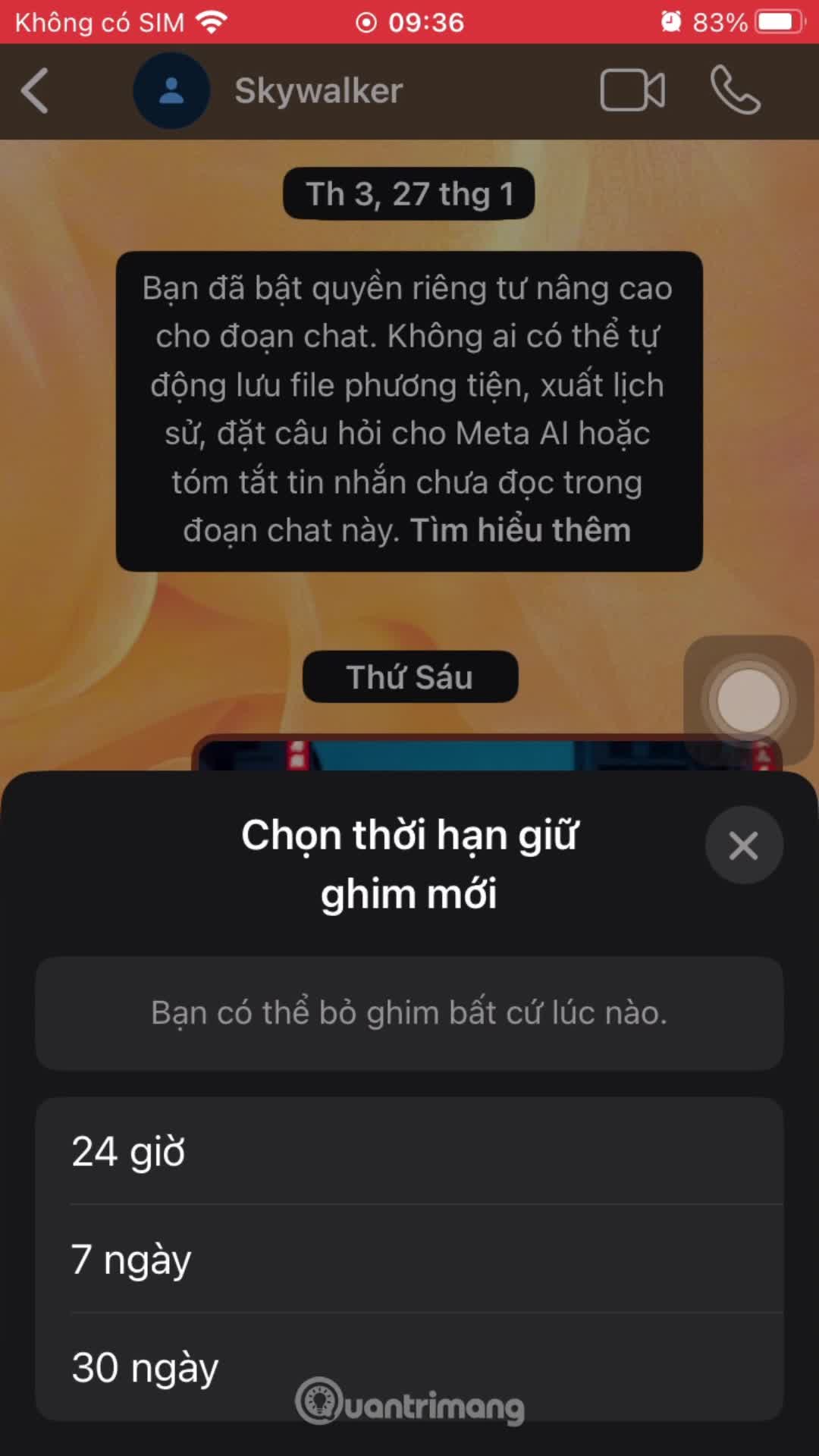 Hướng dẫn ghim tin trên WhatsApp