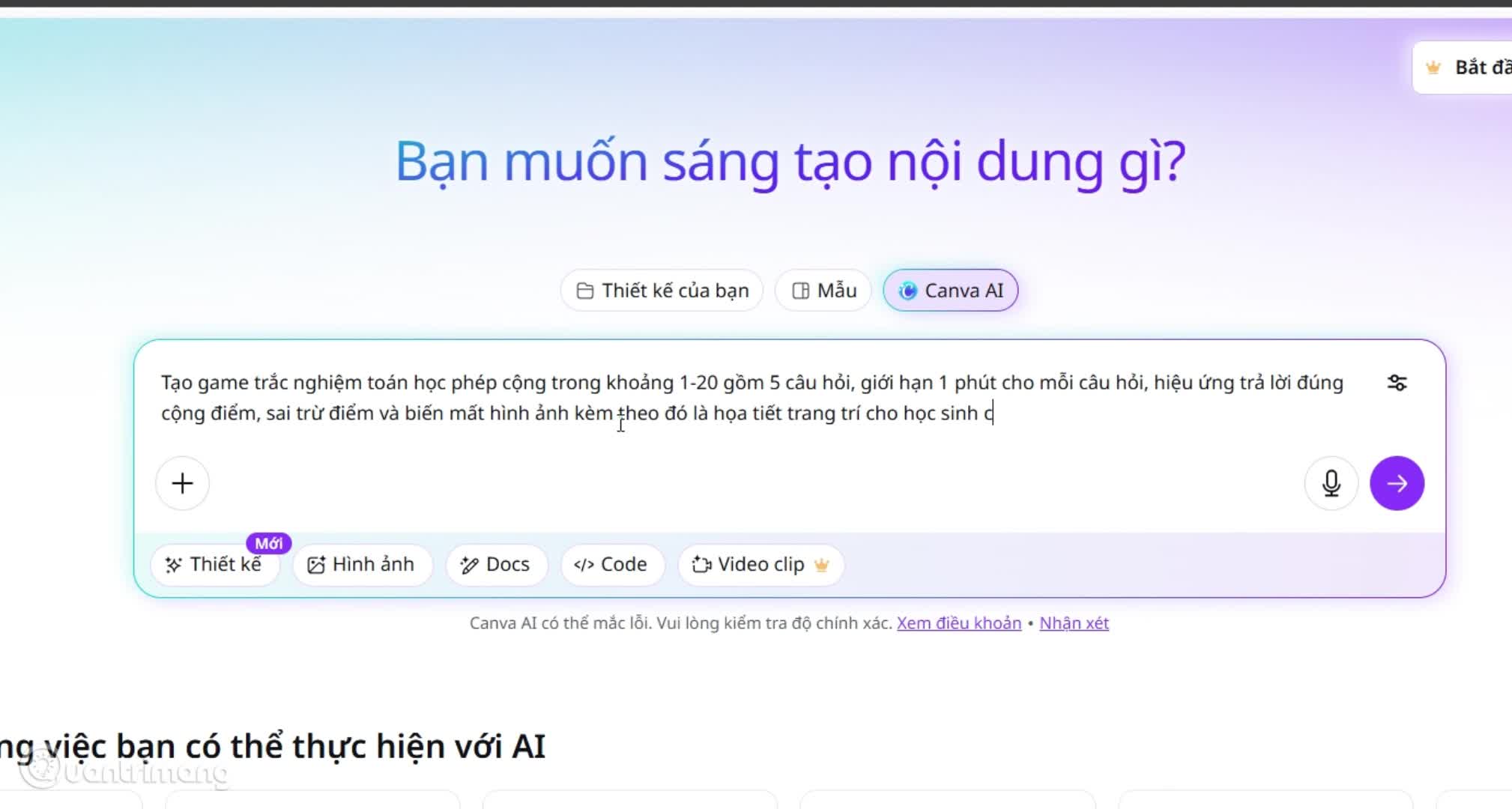 Hướng dẫn tạo trò chơi bằng Canva