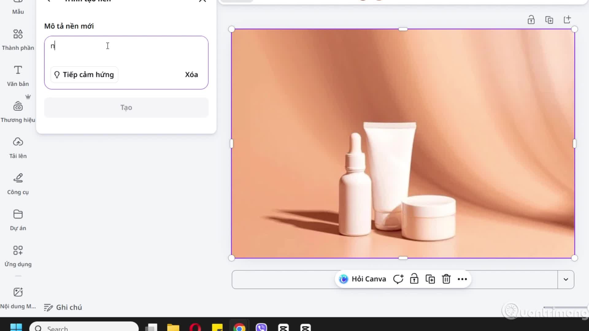 Đổi nền ảnh bằng Canva AI