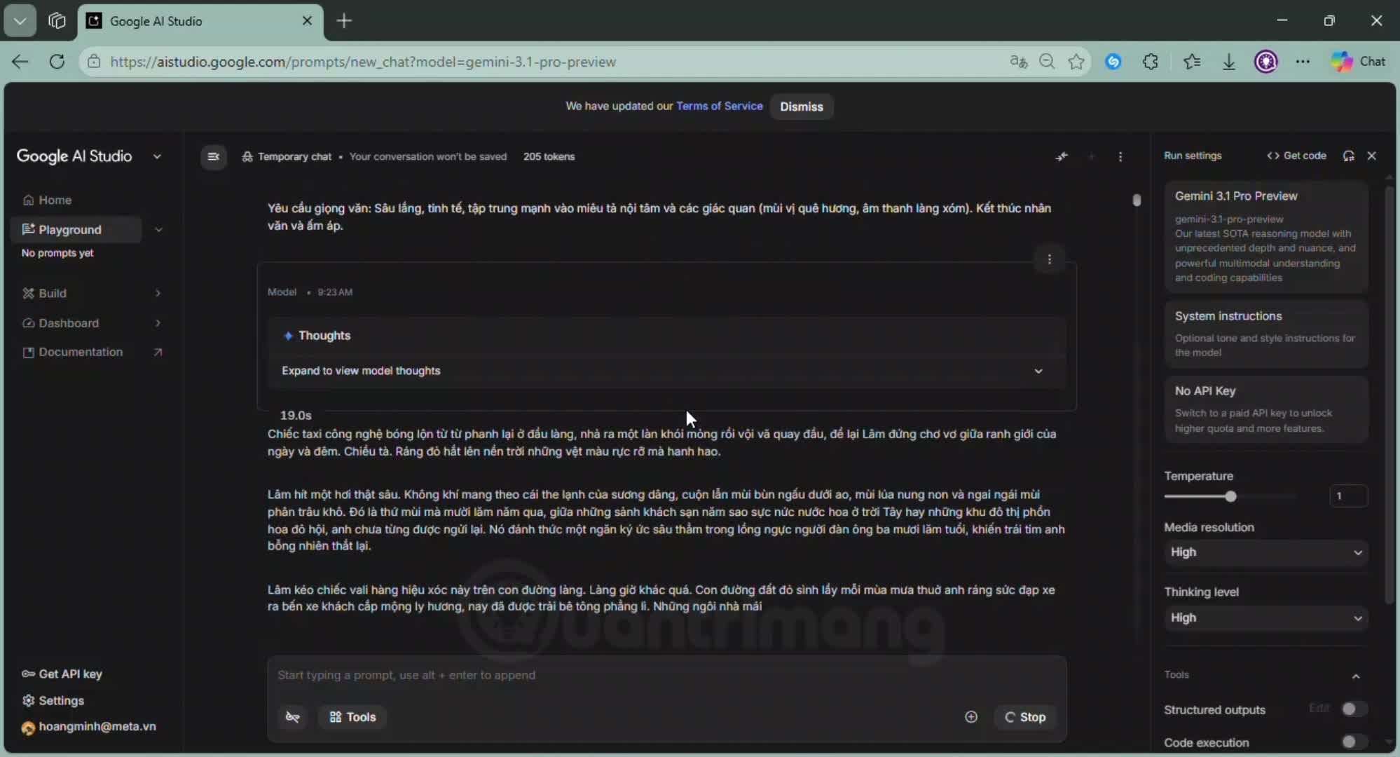 Cách sử dụng Gemini 3.1 Pro Preview trong Google AI Studio