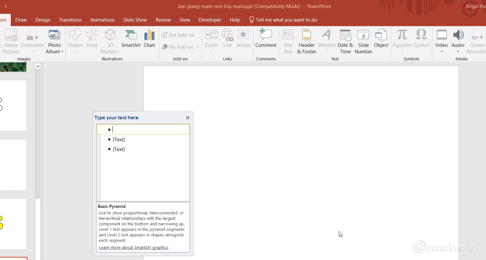 Cách tạo biểu đồ kim tự tháp trong PowerPoint