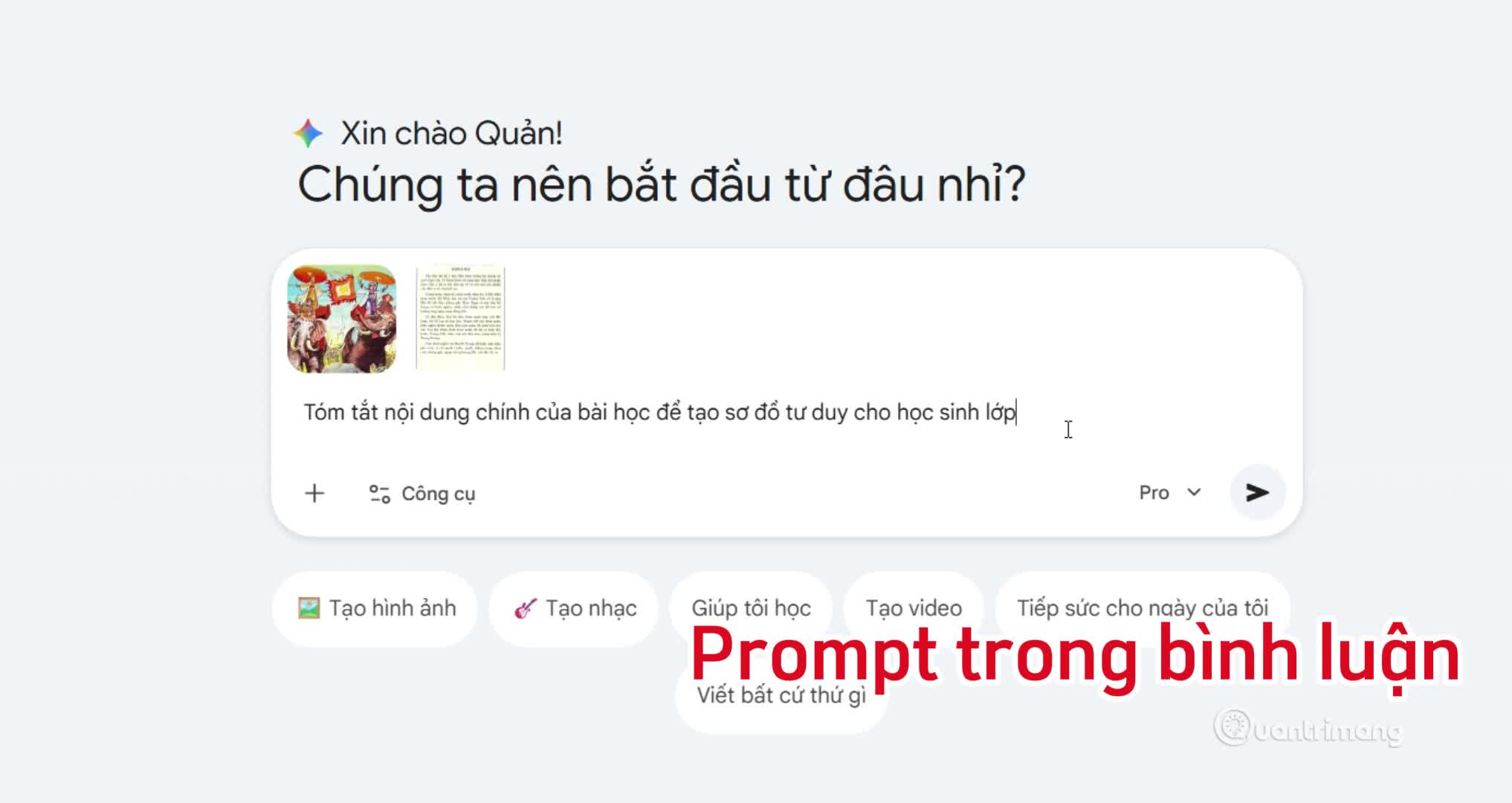 Cách vẽ sơ đồ tư duy từ bài giảng bằng Gemini