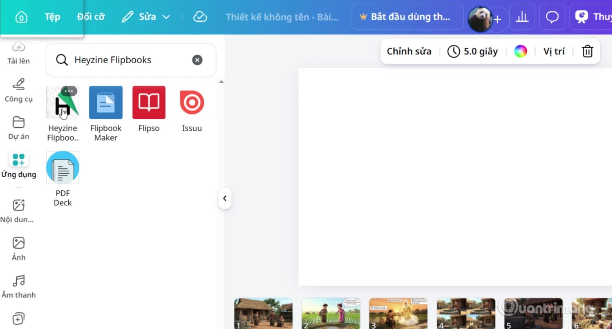 Hướng dẫn tạo sách lật trên Canva