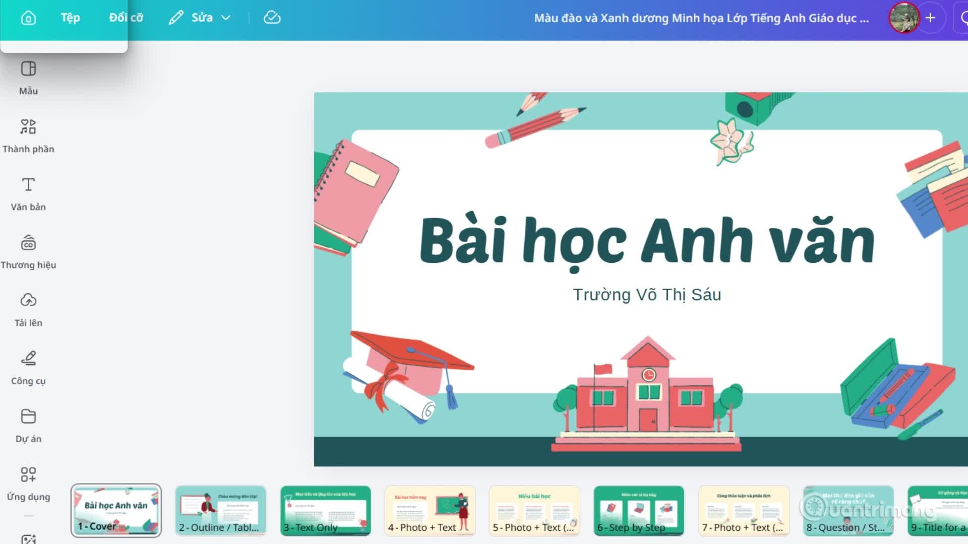 chuyển đổi định dạng giữa các thiết kế trong Canva