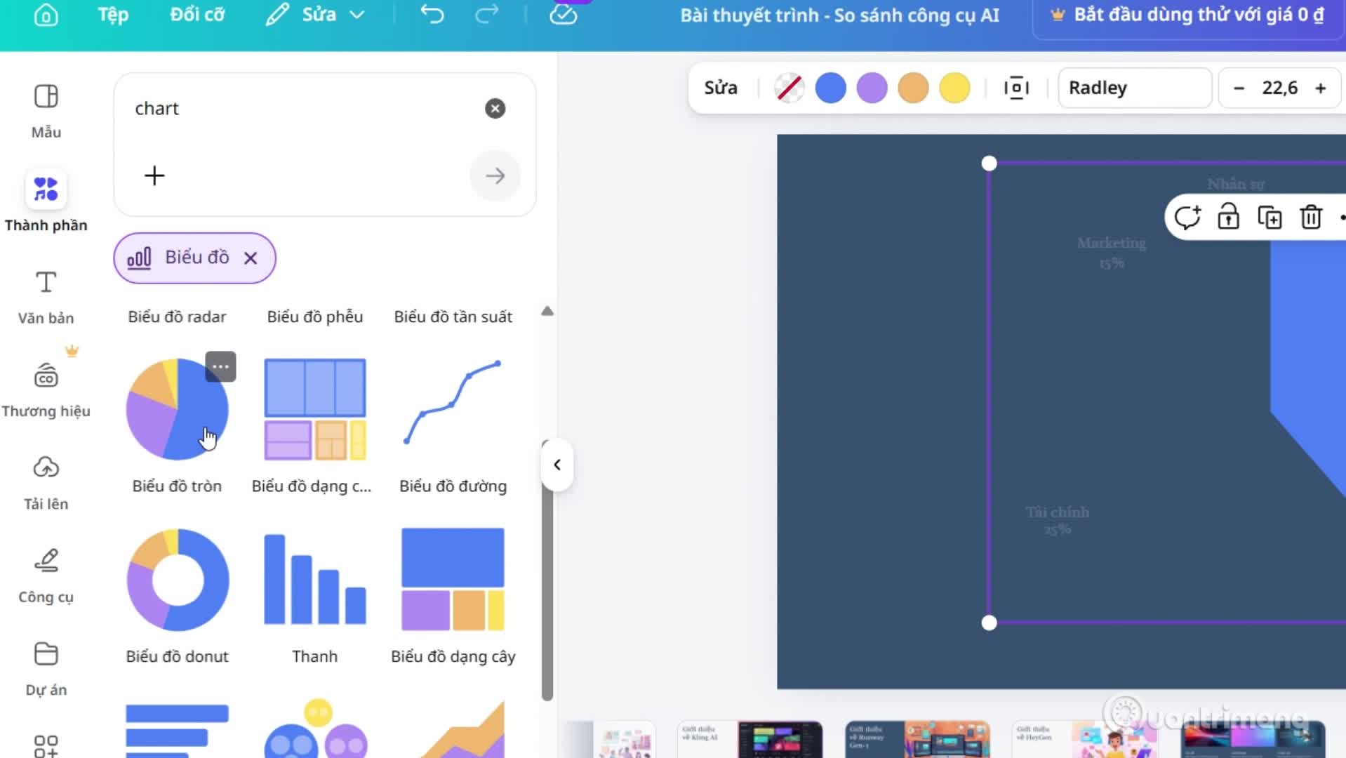 Hướng dẫn vẽ biểu đồ trong Canva