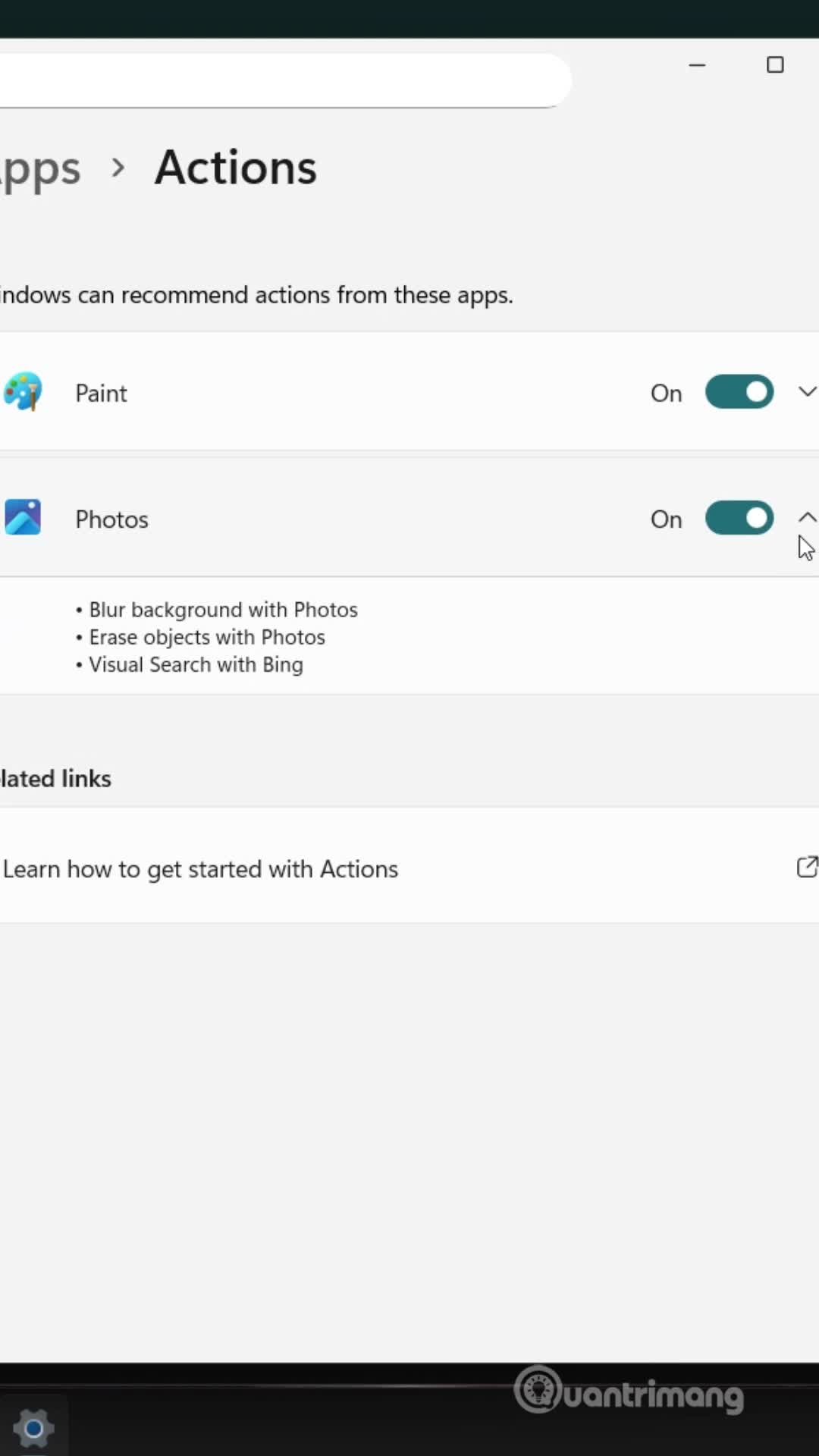 Cách bật và dùng AI Actions trong Windows