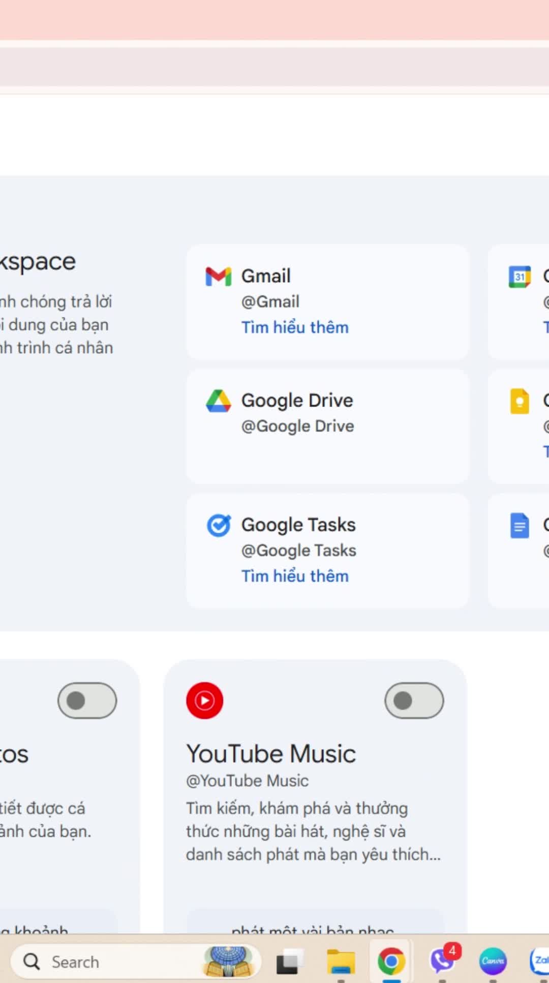 Hướng dẫn tìm nhạc YouTube Music trên Gemini