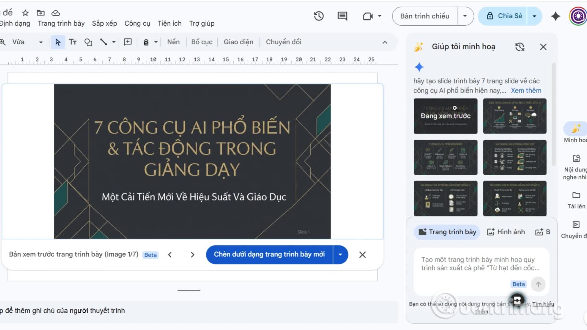 Dùng Gemini trong Google Slides