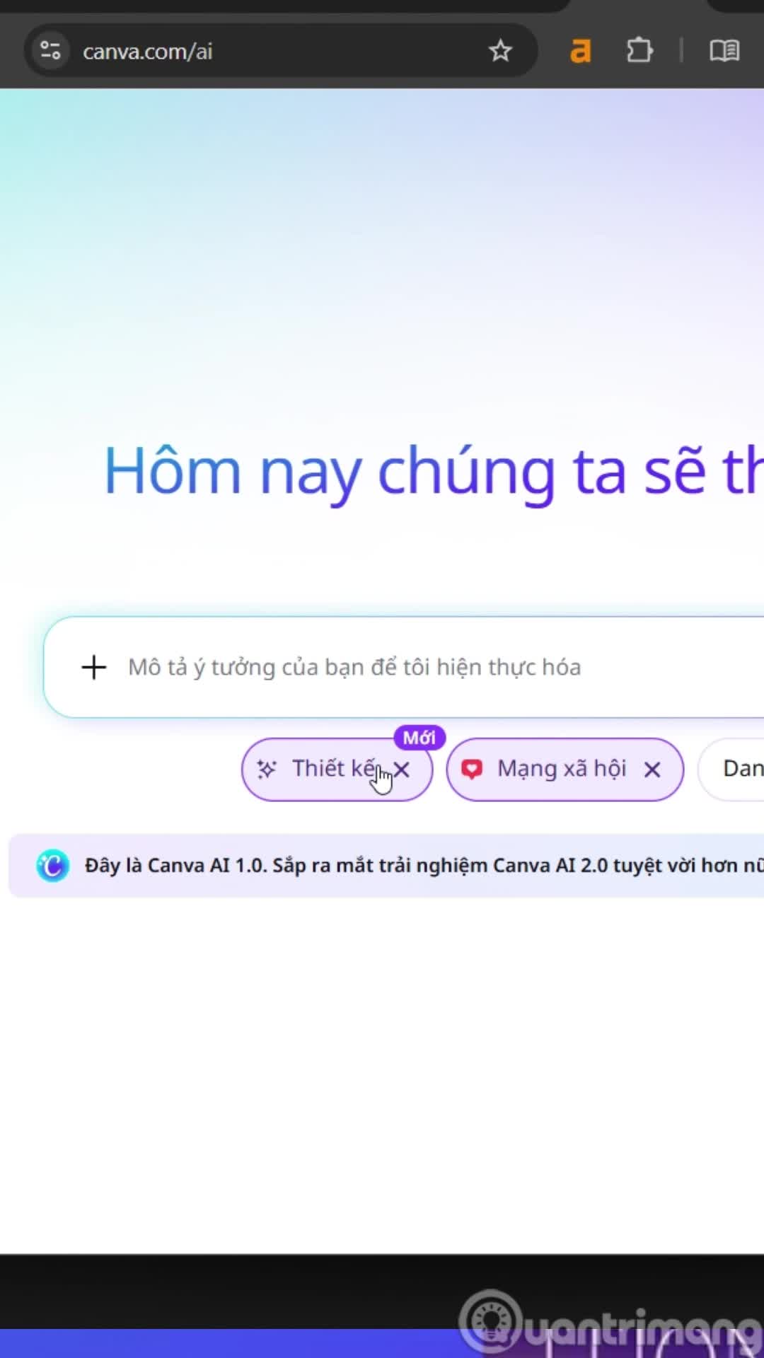 Tạo bài đăng mạng xã hội trên Canva AI