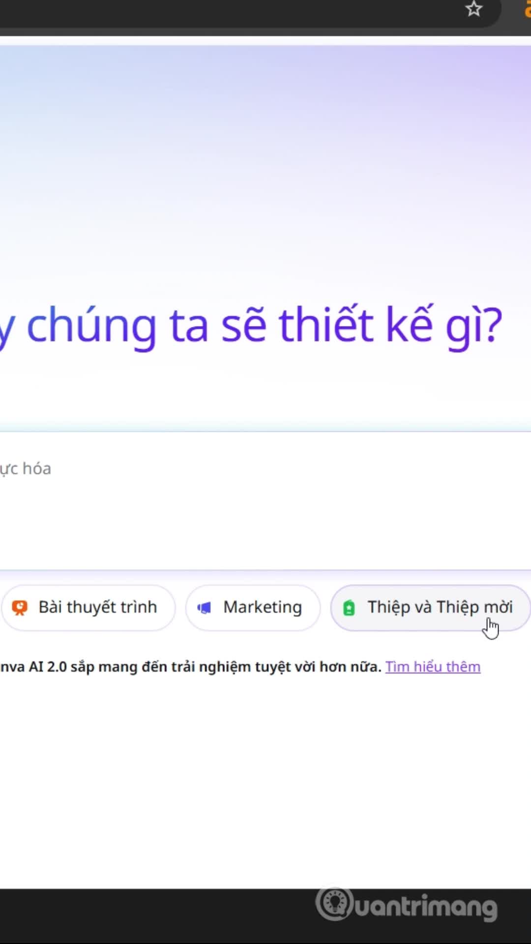 Thiết kế thiệp trên Canva AI