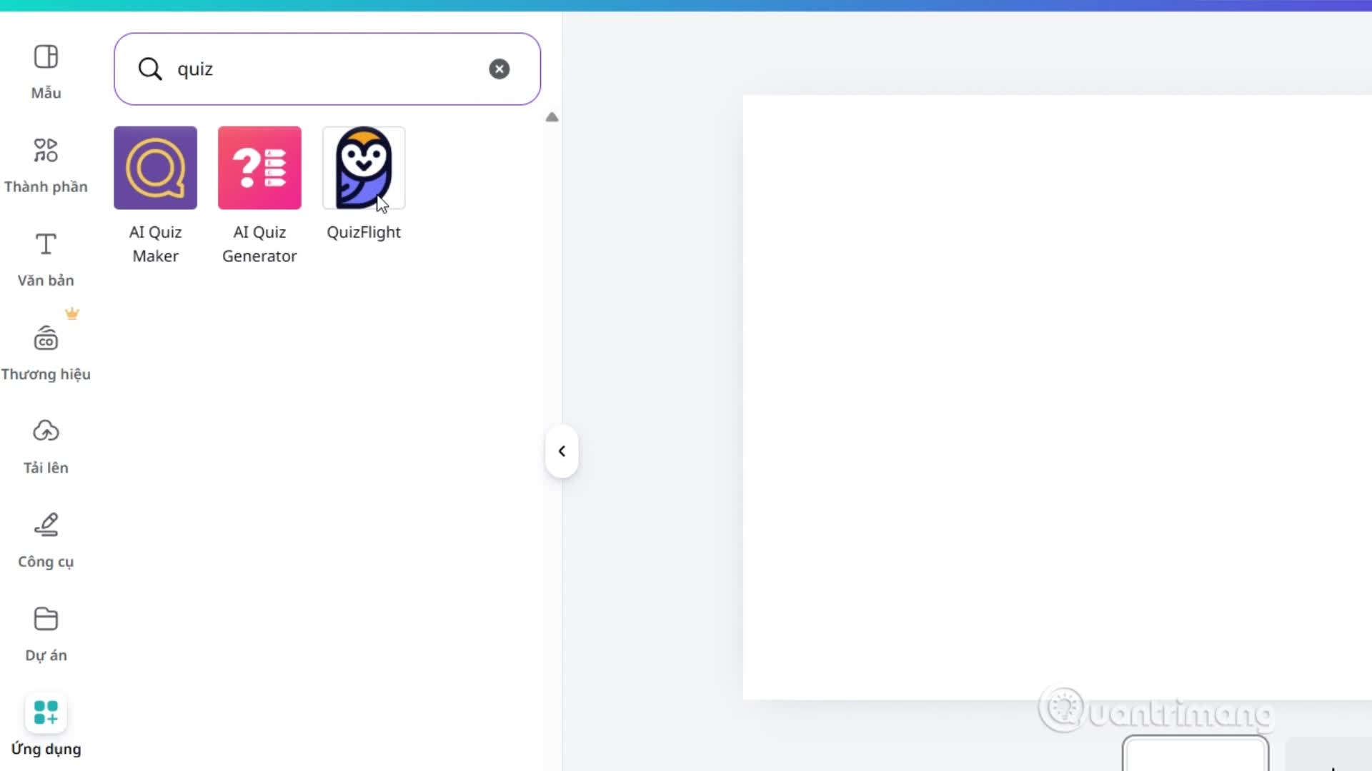 Tạo slide câu hỏi trên Canva